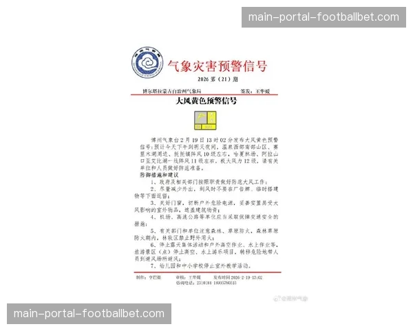 “天气预警：本周末多场英超比赛可能因强风天气受到影响”